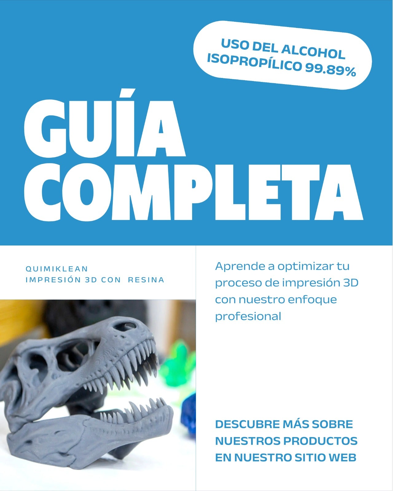 Guía completa: uso del alcohol isopropílico 99.89 % en impresión 3D con resina