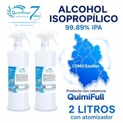 Alcohol Isopropílico 2 Litros c/atomizador Envío Gratis CDMX y EdoMex* | Quimiklean