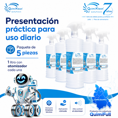 Alcohol Isopropílico 5 Litros c/atomizador Envío Gratis CDMX y EdoMex* | Quimiklean