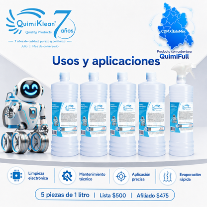 Alcohol Isopropílico 5 Litros con 1 atomizador Envío Gratis CDMX y EdoMex* | Quimiklean
