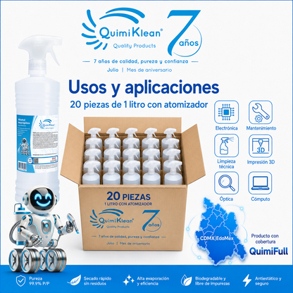 Alcohol Isopropílico 20 Litros con atomizadores Envío Gratis CDMX y EdoMex* | Quimiklean