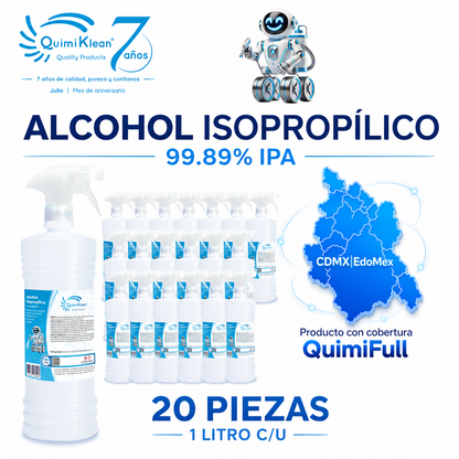 Alcohol Isopropílico 20 Litros con atomizadores Envío Gratis CDMX y EdoMex* | Quimiklean