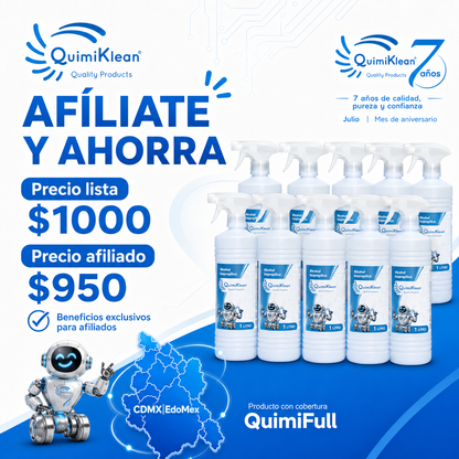 Alcohol Isopropílico 10 piezas de 1 Litro con atomizador Envío Gratis CDMX y EdoMex* | Quimiklean