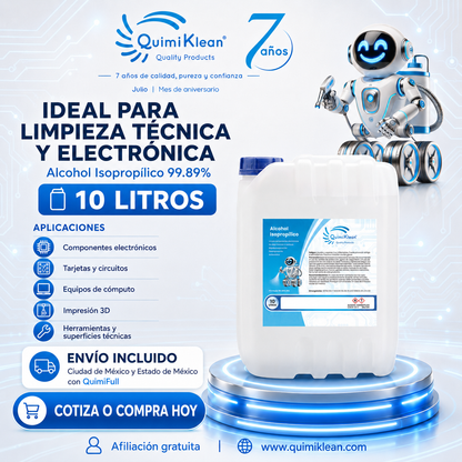 Alcohol Isopropílico 10 Litros Envío Gratis CDMX y EdoMex* | Quimiklean
