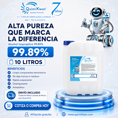 Alcohol Isopropílico 10 Litros Envío Gratis CDMX y EdoMex* | Quimiklean