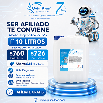 Alcohol Isopropílico 10 Litros Envío Gratis CDMX y EdoMex* | Quimiklean