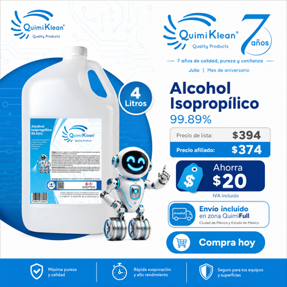 Alcohol Isopropílico 4 Litros Envío Gratis CDMX y EdoMex* | Quimiklean