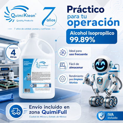 Alcohol Isopropílico 4 Litros Envío Gratis CDMX y EdoMex* | Quimiklean