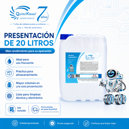 Alcohol Isopropílico 20 Litros Envío Gratis CDMX y EdoMex* | Quimiklean