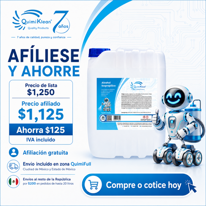Alcohol Isopropílico 20 Litros Envío Gratis CDMX y EdoMex* | Quimiklean