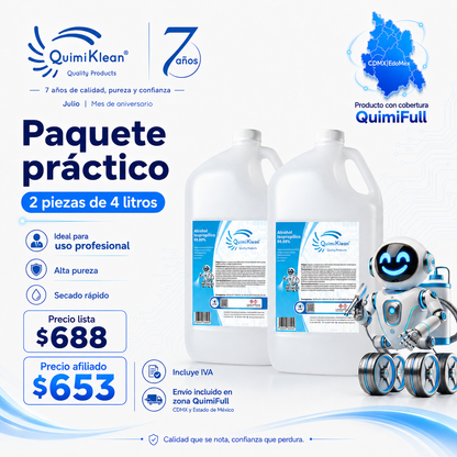 Alcohol Isopropílico 8 Litros Envío Gratis CDMX y EdoMex* | Quimiklean