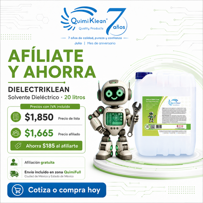 Solvente Dieléctrico Dielectriklean 20 Litros Envío Gratis CDMX y EdoMex* | Quimiklean