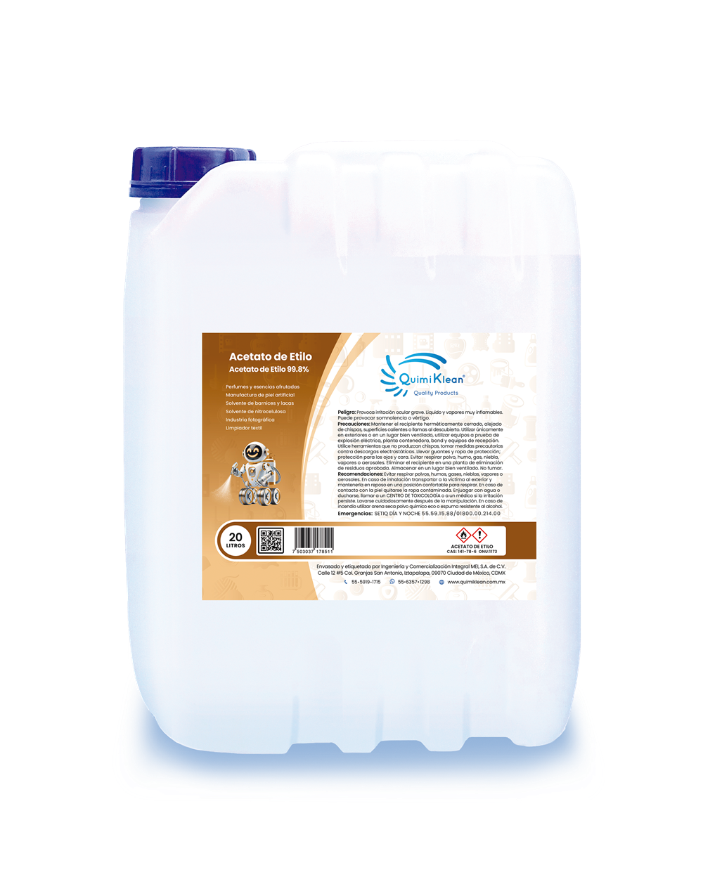 Acetato de etilo 20 litros