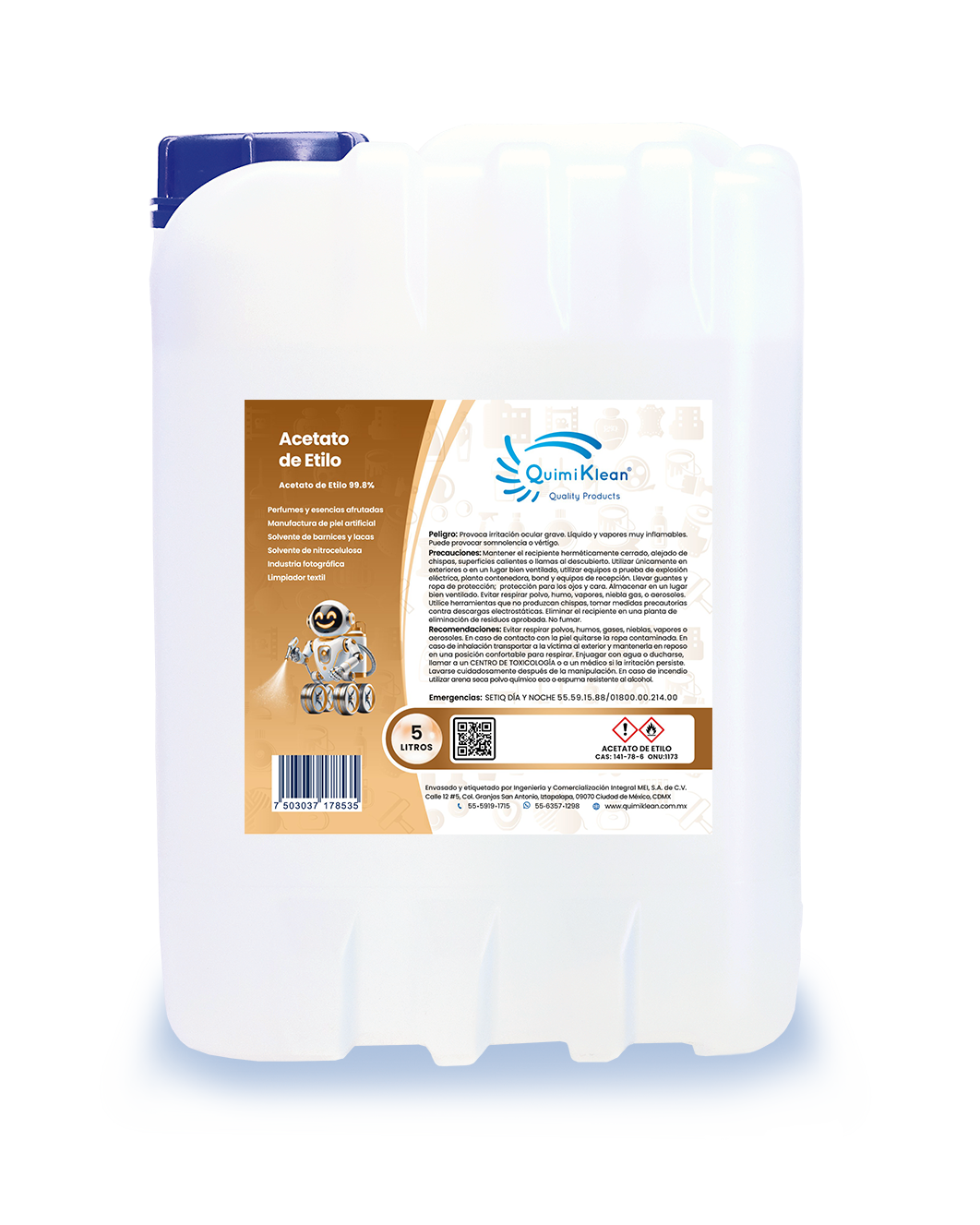Acetato de etilo 5 litros