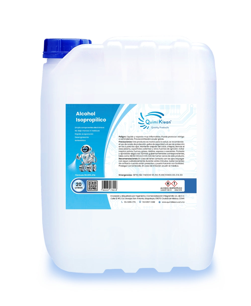 Alcohol Isopropílico 20 Litros | Quimiklean