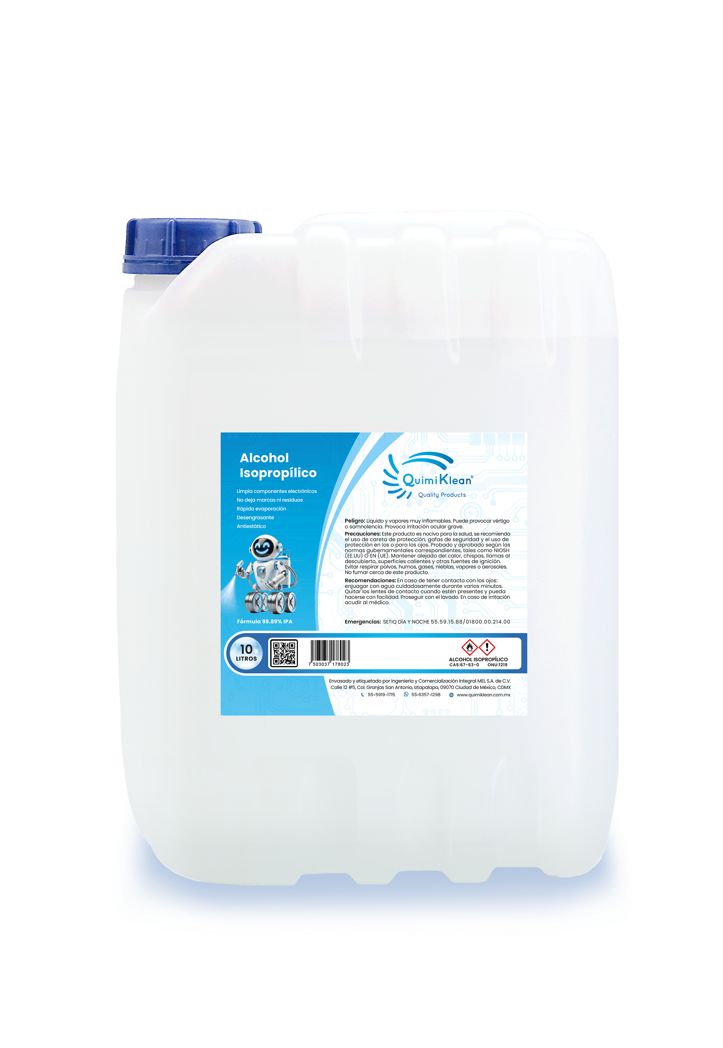 Alcohol Isopropílico 10 Litros