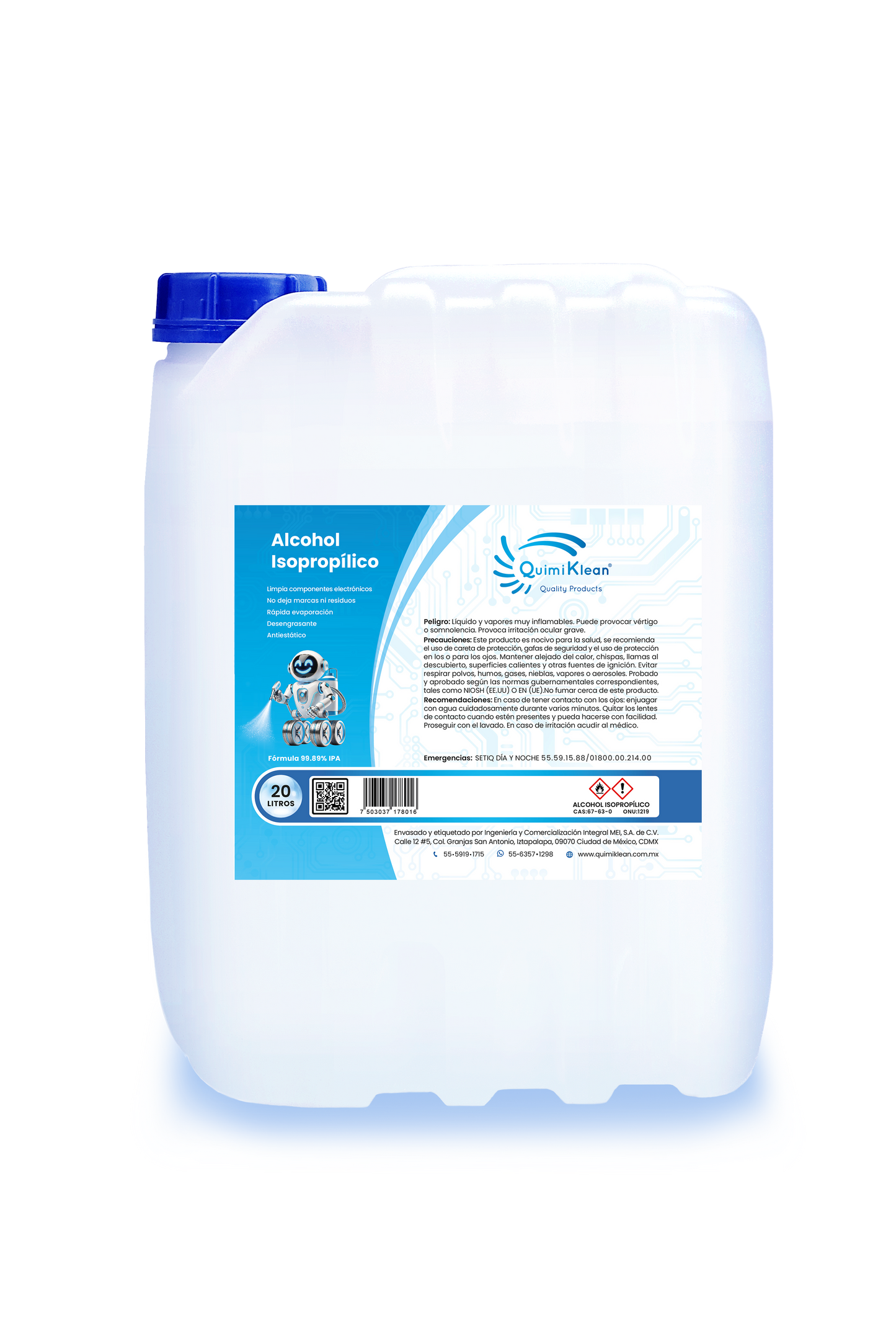 Alcohol Isopropílico 2x20 litros (40 litros)