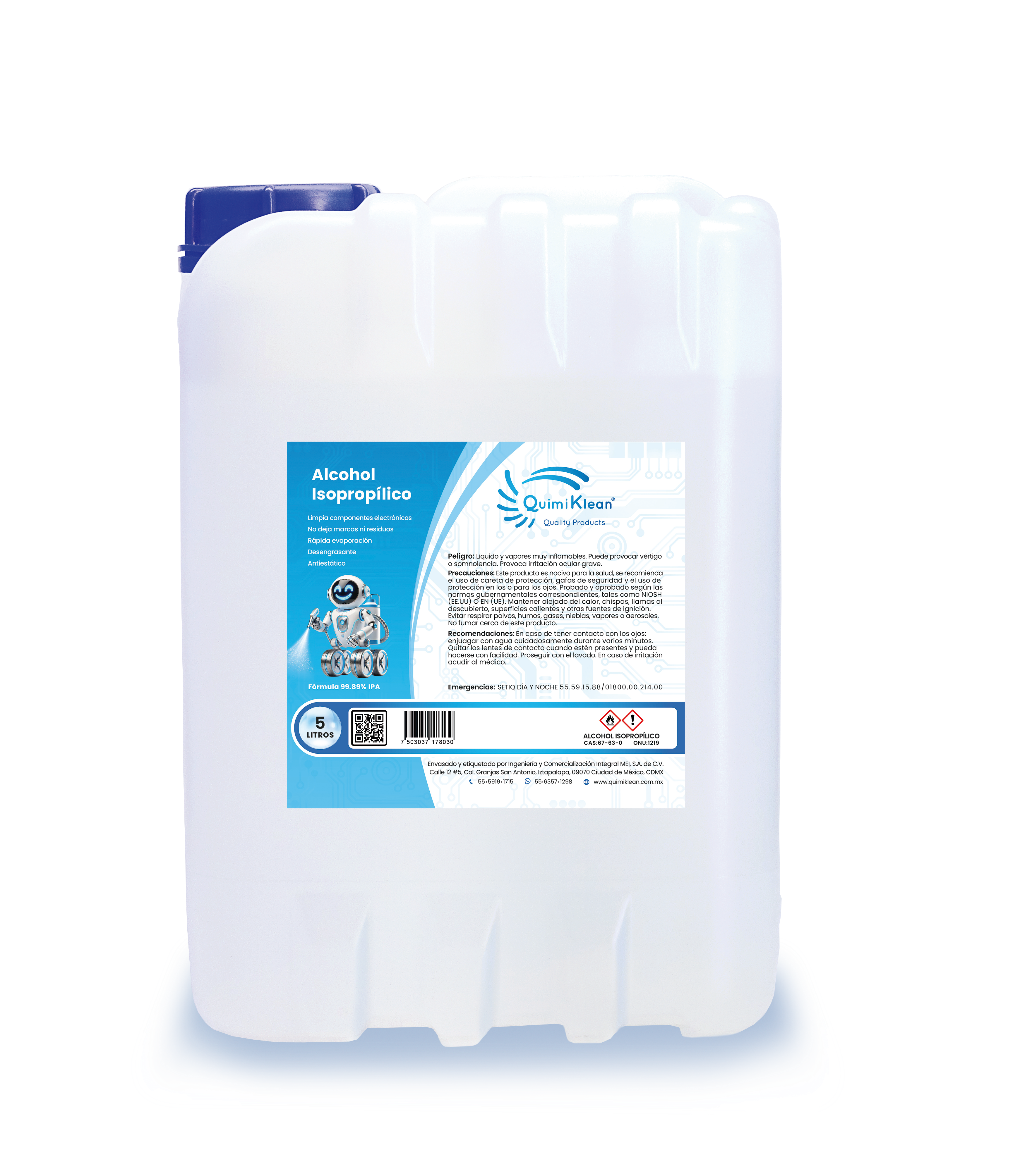 Alcohol Isopropílico 5 litros