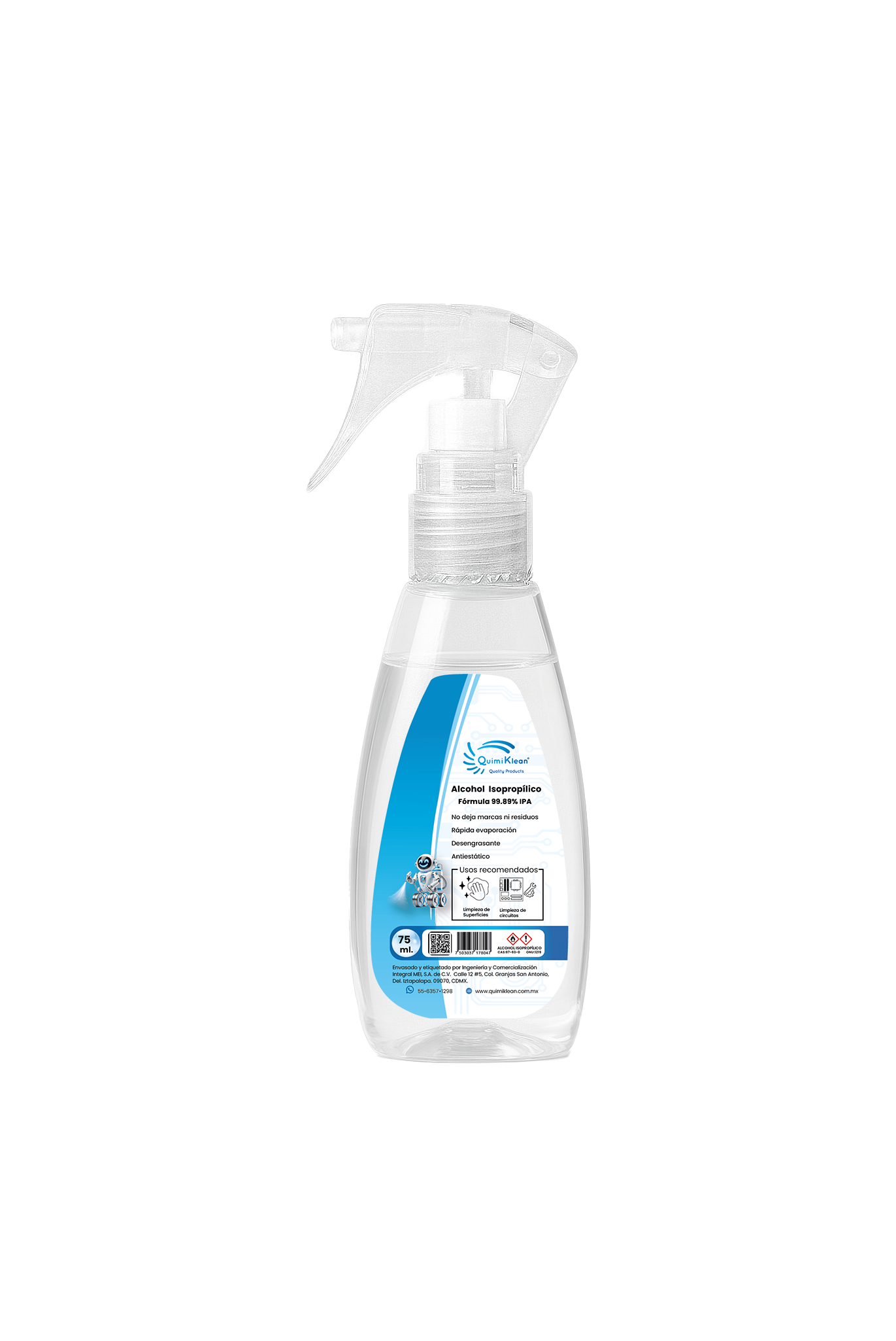 Alcohol Isopropílico 75 ml con gatillo