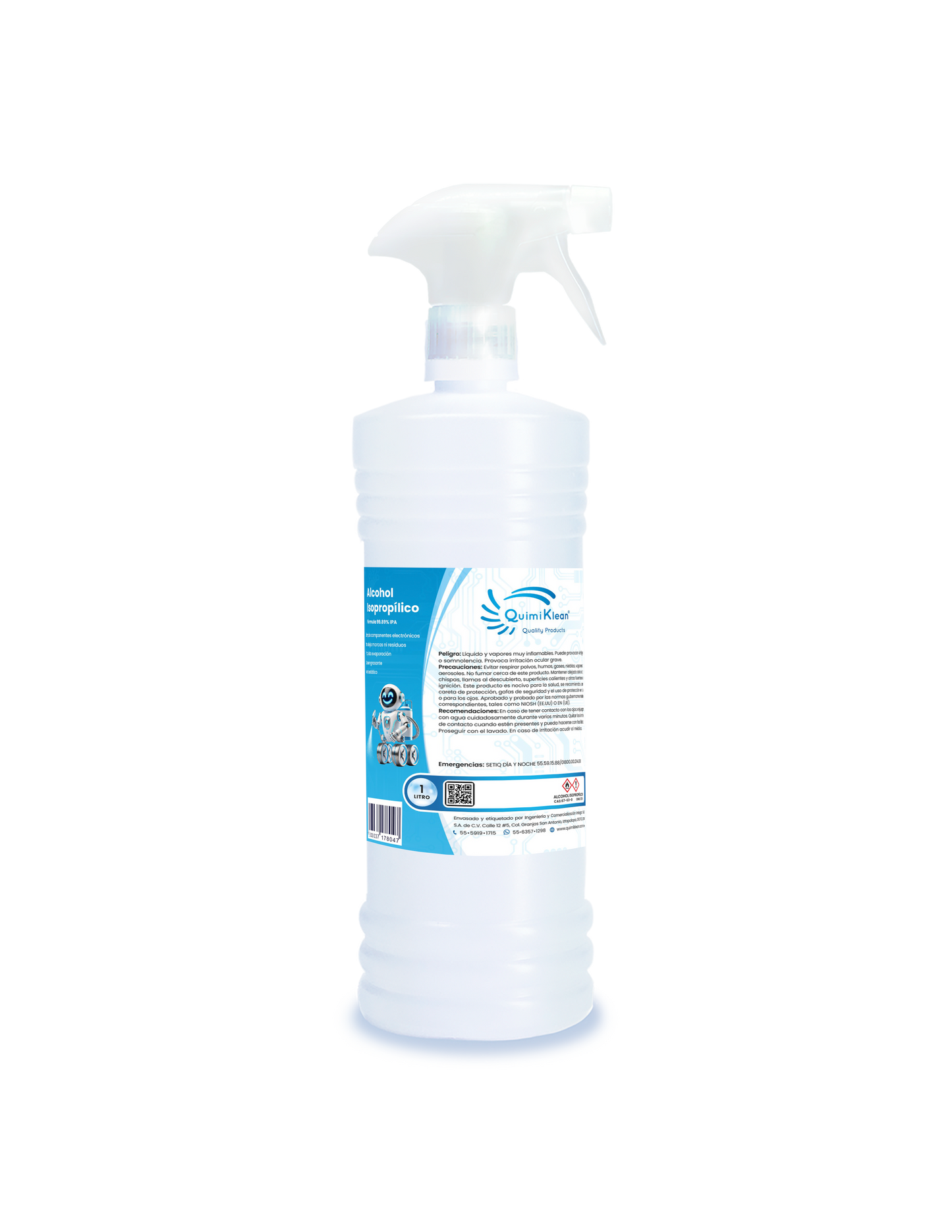 Alcohol Isopropílico 1 Litro con Atomizador