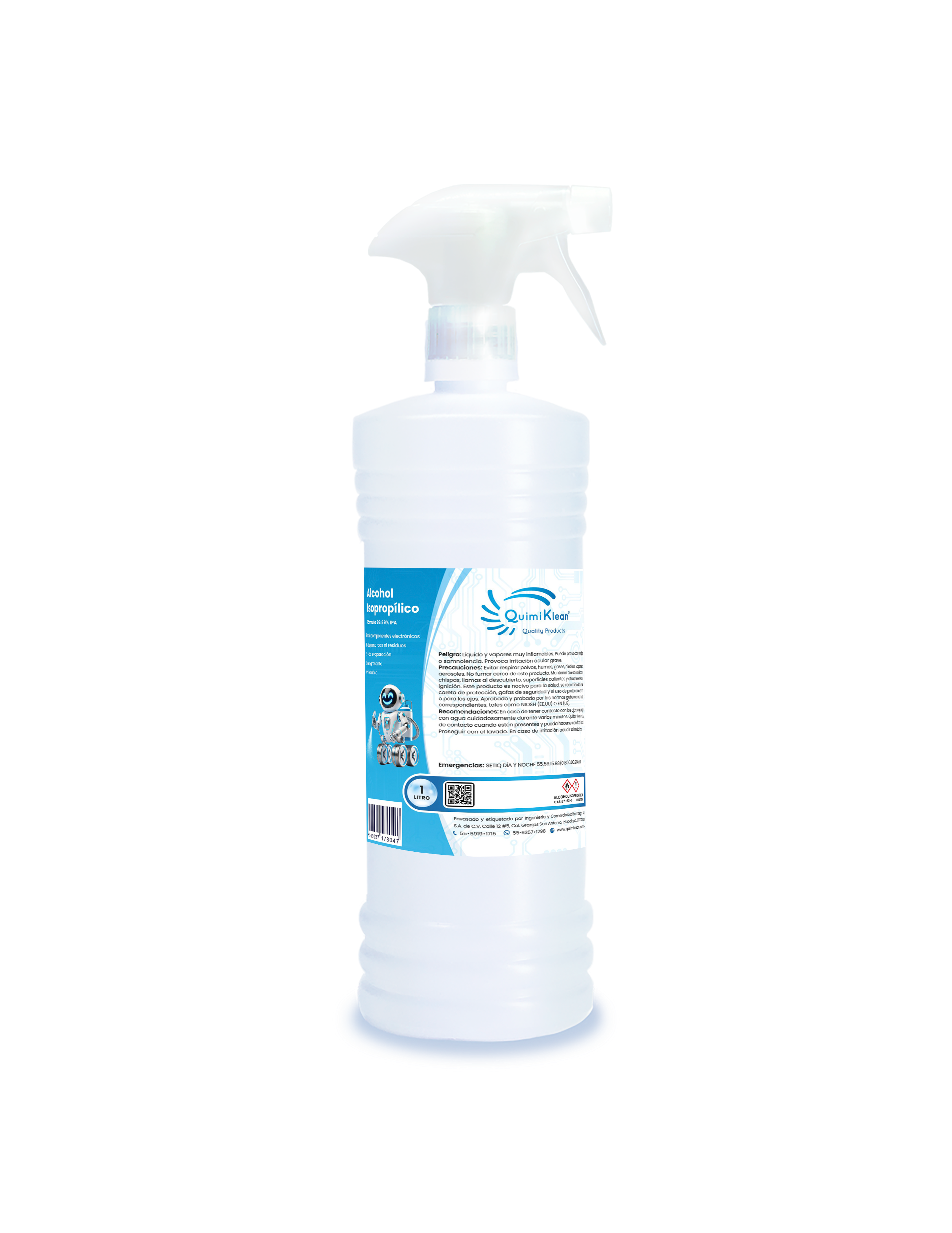 Alcohol Isopropílico 1 Litro con Atomizador