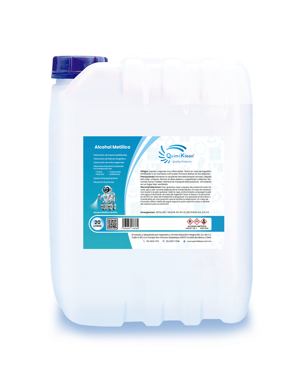 Alcohol metílico 20 litros
